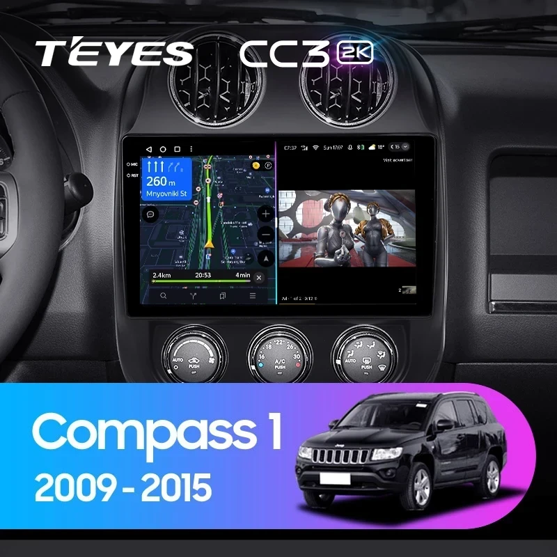 Штатная магнитола Teyes CC3 2K 4/32 Jeep Compass 1 MK (2009-2015)