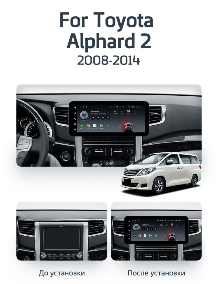 Штатная магнитола Teyes LUX ONE 6/128 Toyota Alphard 2 H20 (2008-2014) Тип-B