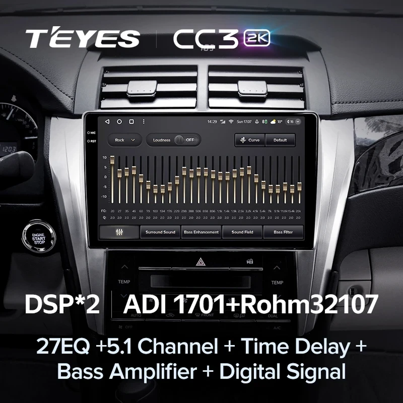 Штатная магнитола Teyes CC3 2K 4/64 Toyota Camry 7 XV 50 55 (2014-2017) F4