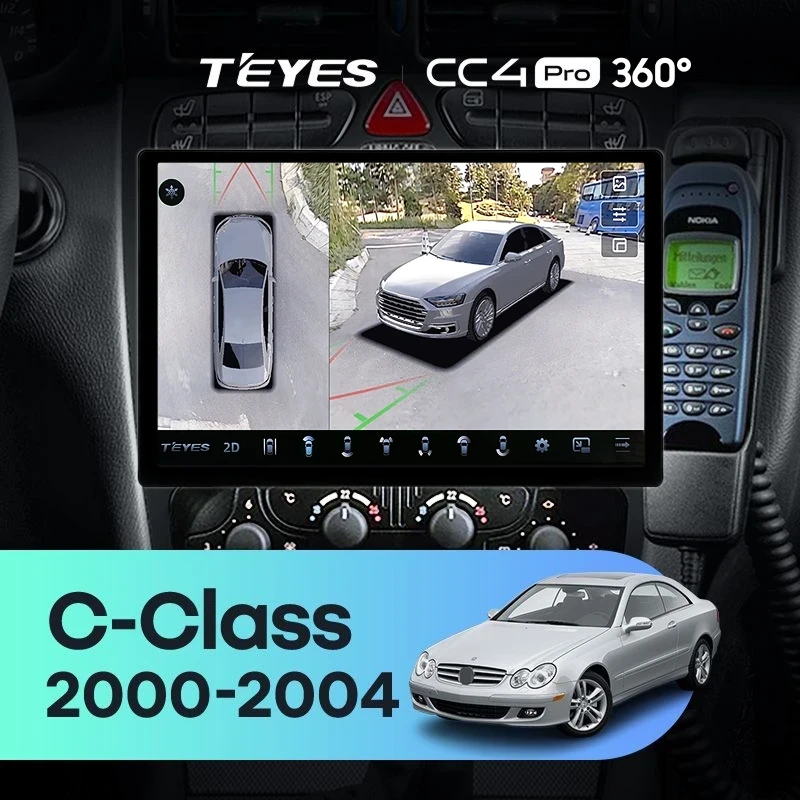 Штатная магнитола Teyes CC4 Pro 360 8/128 Mercedes-Benz C/CLK-Class S203 W203 W209 A209 (2000-2005) F1 (11")