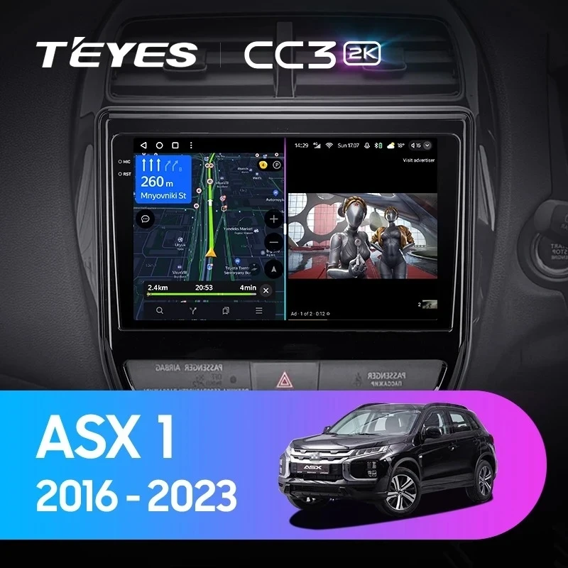 Штатная магнитола Teyes CC3 2K 4/32 Mitsubishi ASX (2016-2026) Тип-B Правый руль