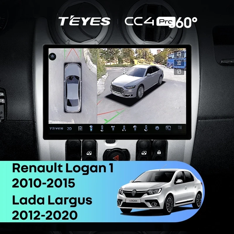 Штатная магнитола Teyes CC4 Pro 360 8/128 Renault Logan 1 (2010-2015) (11")