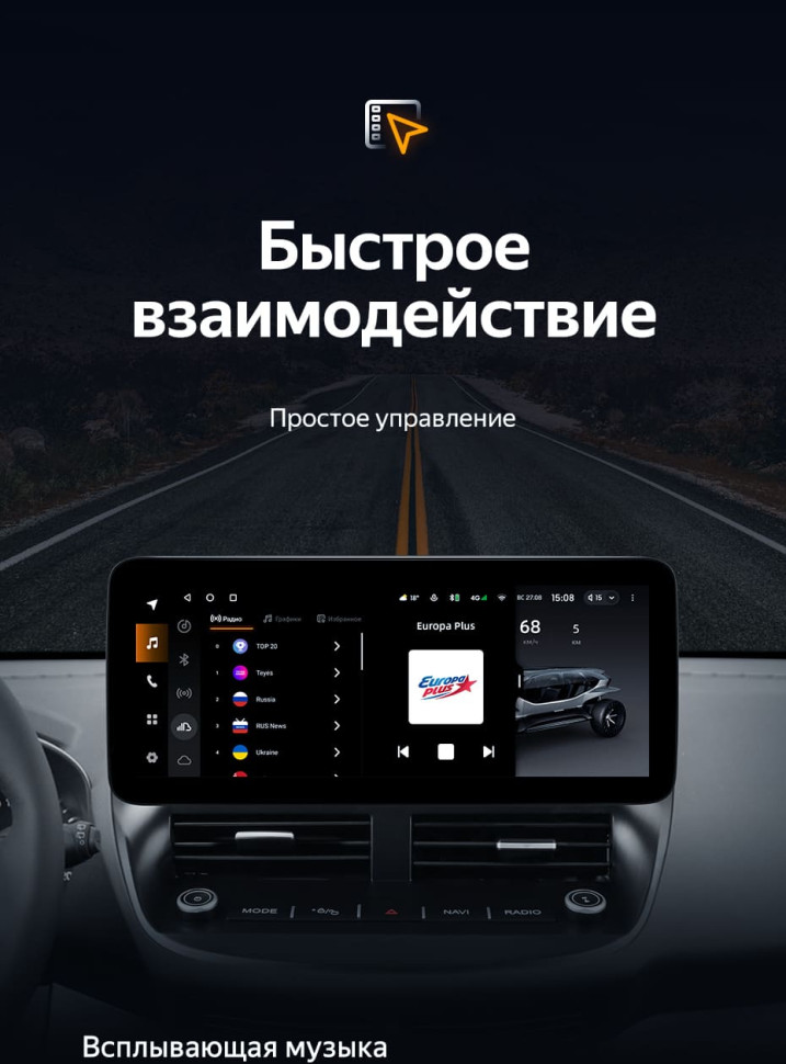 Штатная магнитола Teyes LUX ONE 4/64 Ford Escape 3 (2012-2019)