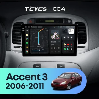 Штатная магнитола Teyes CC4 6/64 Hyundai Accent 3 (2006-2011)