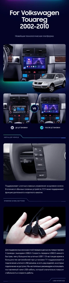 Штатная магнитола Teyes CC3L 4/32 Volkswagen Touareg GP (2002-2010) F1