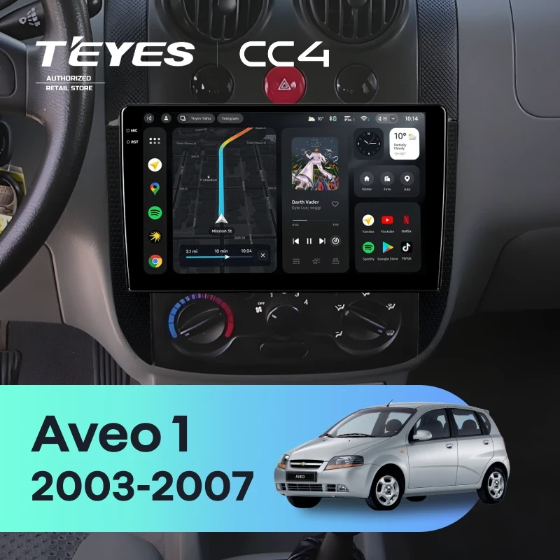 Штатная магнитола Teyes CC4 6/64 Chevrolet Aveo 1 T200 (2003-2007)