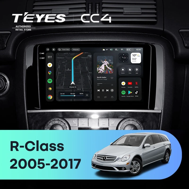 Штатная магнитола Teyes CC4 8/128 Mercedes-Benz R-Class W251 R280 R300 R320 (2005-2017) F2