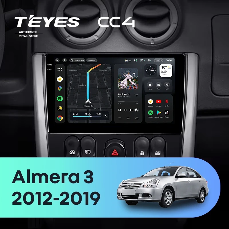 Штатная магнитола Teyes CC4 6/64 Nissan Almera 3 G15 (2012-2019) F2
