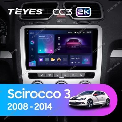 Штатная магнитола Teyes CC3 2K 6/128 Volkswagen Scirocco 3 (2008-2014) F4 (Серая)