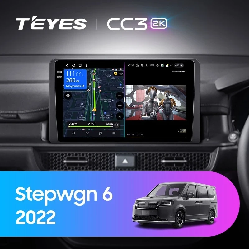 Штатная магнитола Teyes CC3 2K 4/32 Honda Stepwgn 6 2022+ Правый руль