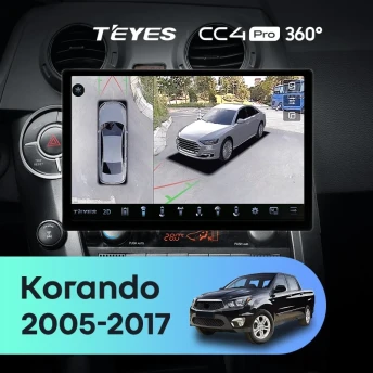 Штатная магнитола Teyes CC4 Pro 360 12/256 SsangYong Korando Sports (2005-2017) (13")