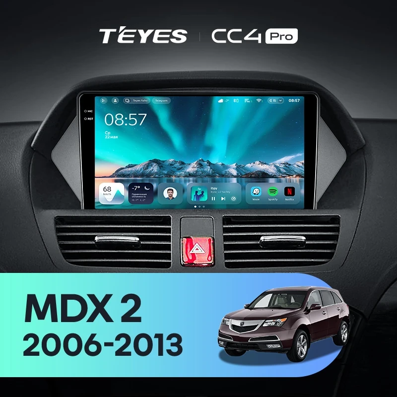 Штатная магнитола Teyes CC4 Pro 12/256 Acura MDX YD2 (2006-2013)