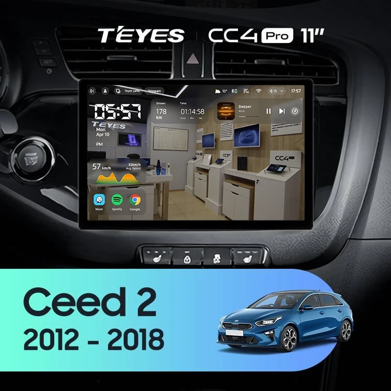 Штатная магнитола Teyes CC4 Pro 12/256 Kia Ceed 2 JD (2012-2018) (11")