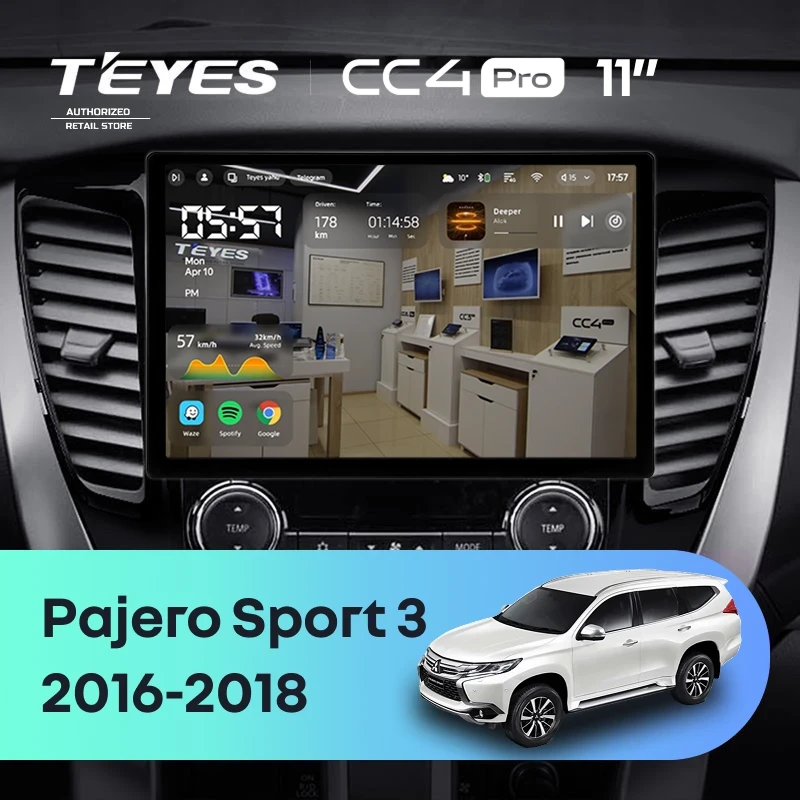 Штатная магнитола Teyes CC4 Pro 12/256 Mitsubishi Pajero Sport 3 (2016-2018) (11")