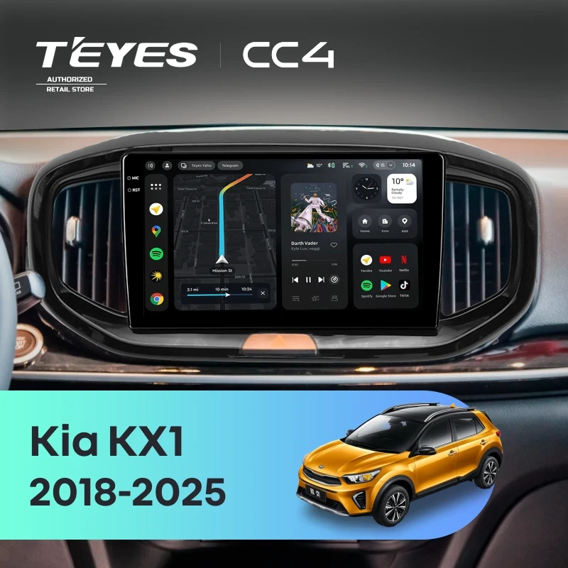 Штатная магнитола Teyes CC4 8/128 Kia KX1 (2018-2026)