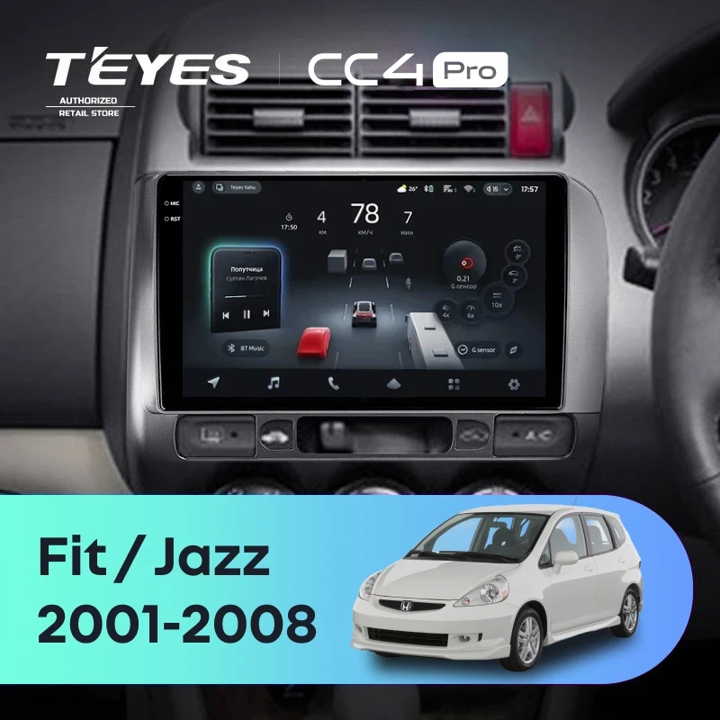 Штатная магнитола Teyes CC4 Pro 8/128 Honda Jazz GD (2001-2008) Правый руль