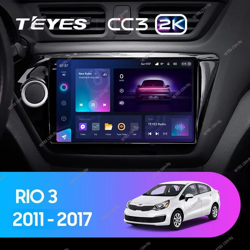 Штатная магнитола Teyes CC3 2K 6/128 Kia Rio 3 (2011-2017)