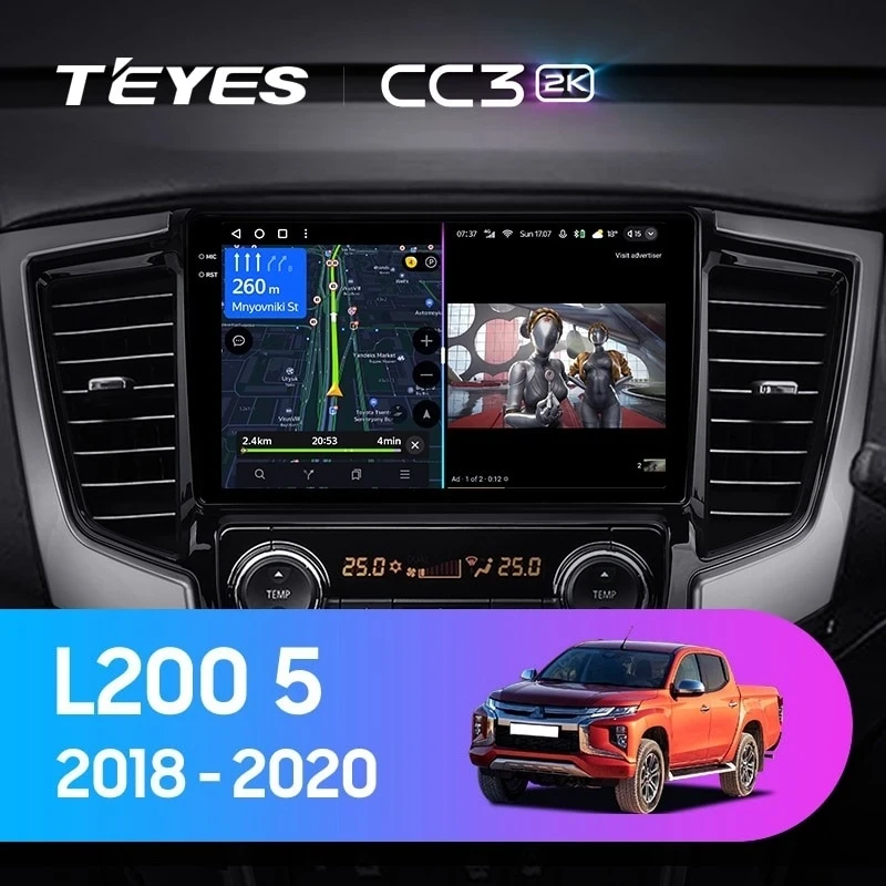 Штатная магнитола Teyes CC3 2K 6/128 Mitsubishi L200 5 (2018-2020) F2