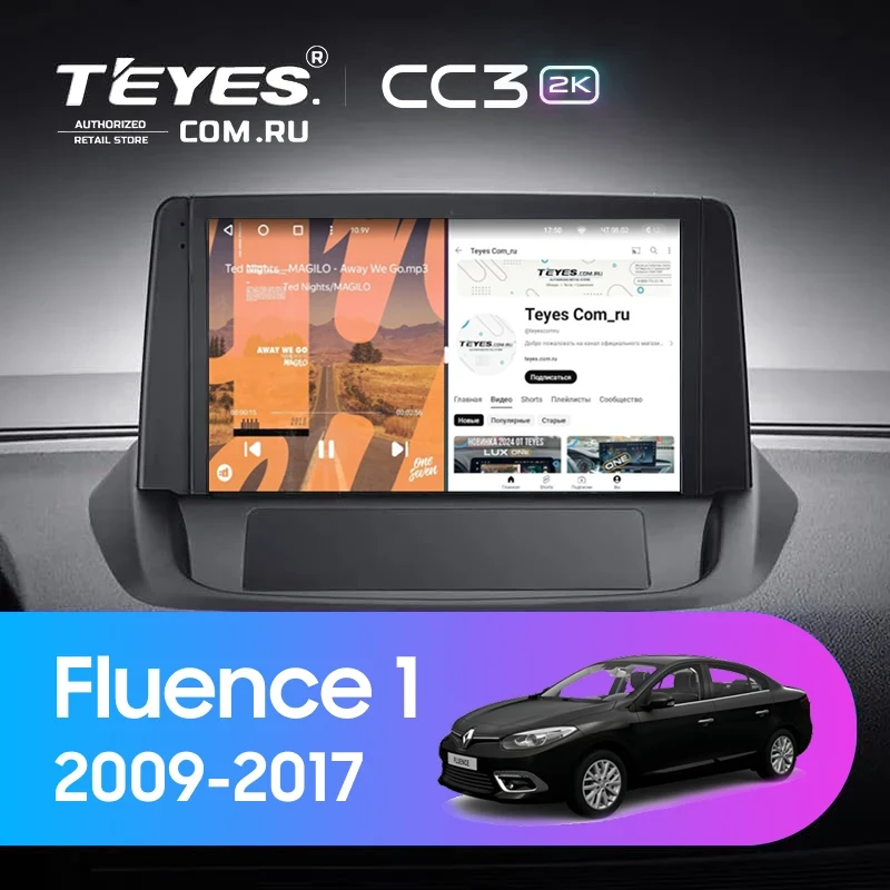 Штатная магнитола Teyes CC3 2K 4/64 Renault Fluence 1 (2009-2017) (0din)