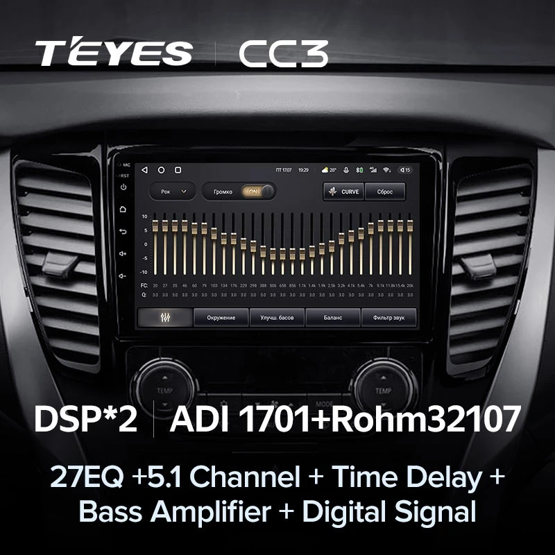 Штатная магнитола Teyes CC3 4/32 Mitsubishi Pajero Sport 3 (2016-2018)