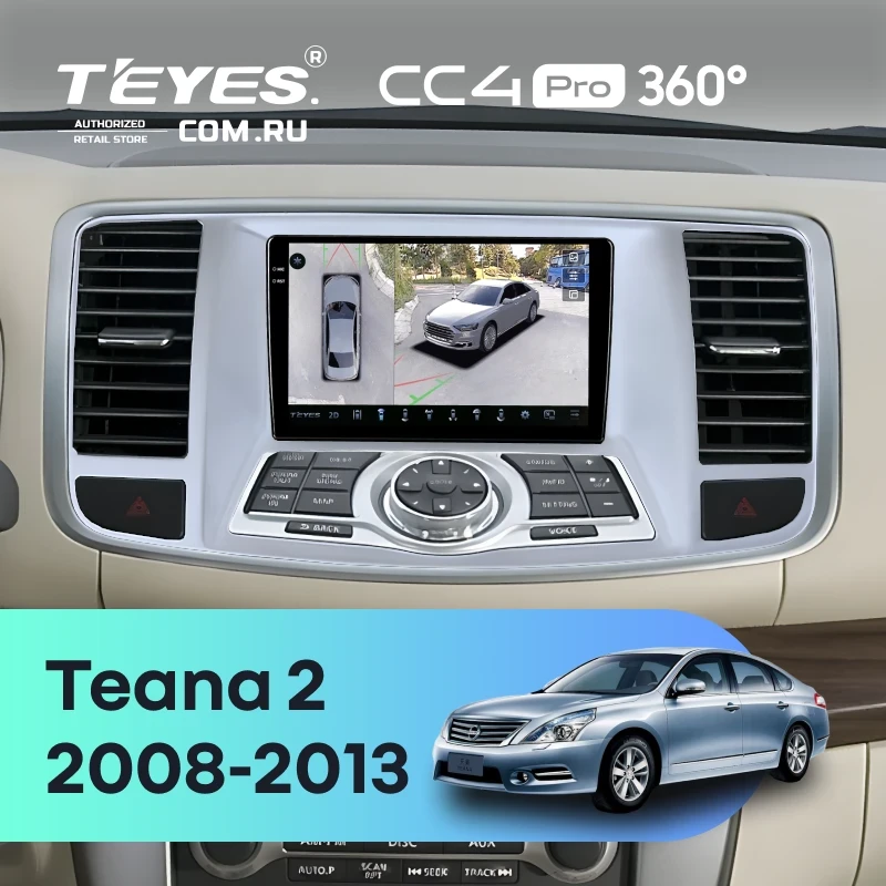 Штатная магнитола Teyes CC4 Pro 360 12/256 Nissan Teana 2 J32 (2008-2013) F2 Тип-A