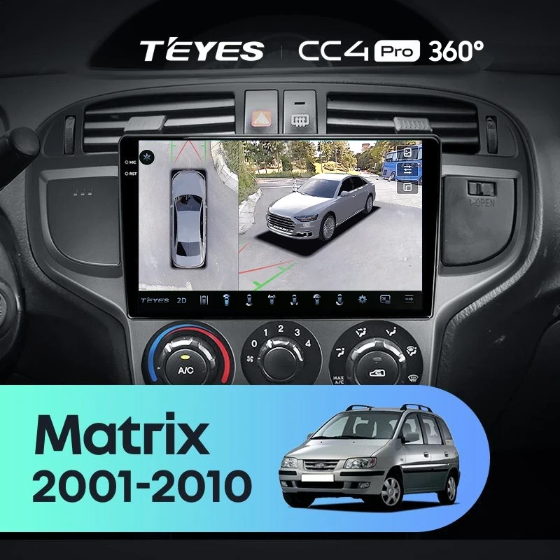 Штатная магнитола Teyes CC4 Pro 360 12/256 Hyundai Matrix (2001-2010)