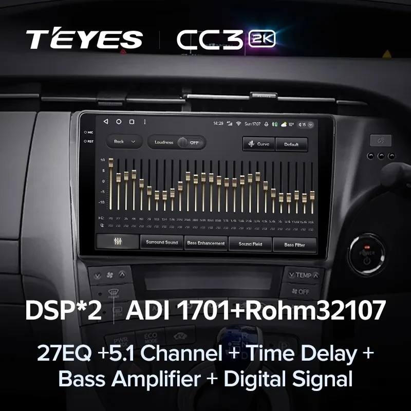 Штатная магнитола Teyes CC3 2K 4/32 Toyota Prius 3 XW30 (2009-2015) F2 Правый руль