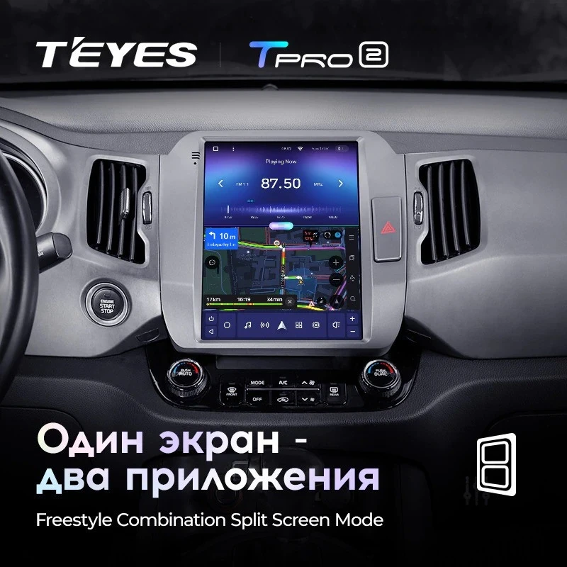 Штатная магнитола Tesla style Teyes TPRO 2 4/64 Kia Sportage 3 SL (2010-2016) Тип-AВ