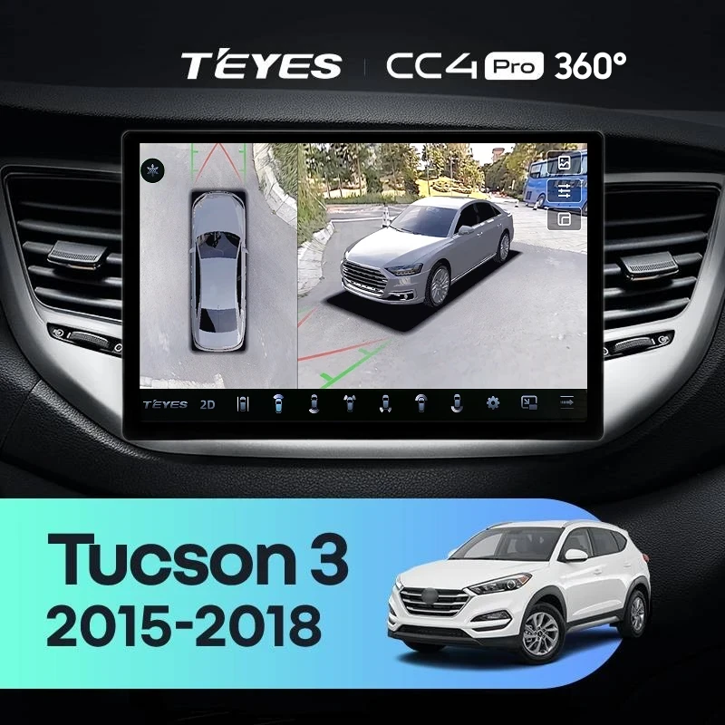 Штатная магнитола Teyes CC4 Pro 360 8/128 Hyundai Tucson 3 (2015-2018) Тип-A (13")
