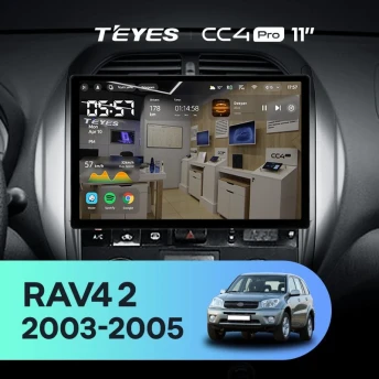 Штатная магнитола Teyes CC4 Pro 8/128 Toyota RAV4 2 CA20 CA20W XA20 (2003-2005) F4 (11")