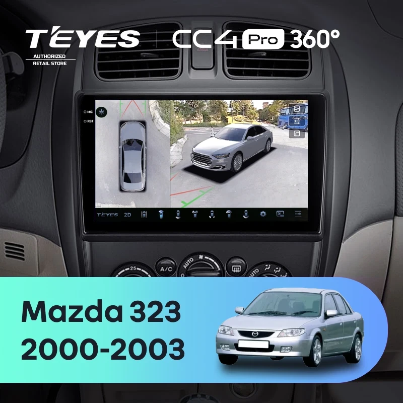 Штатная магнитола Teyes CC4 Pro 360 12/256 Mazda 323 BJ (2000-2003)