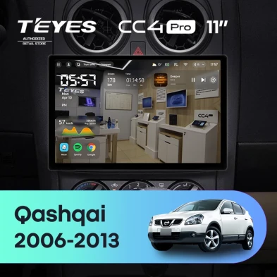 Штатная магнитола Teyes CC4 Pro 12/256 Nissan Qashqai 1 J10 (2006-2013) F2 (11")