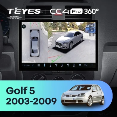 Штатная магнитола Teyes CC4 Pro 360 12/256 Volkswagen Golf 5 (2003-2009) F3 (13")