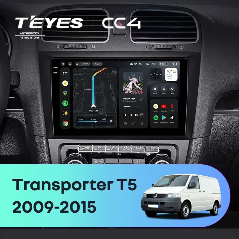 Штатная магнитола Teyes CC4 6/64 Volkswagen Transporter (T5) (2009-2015)