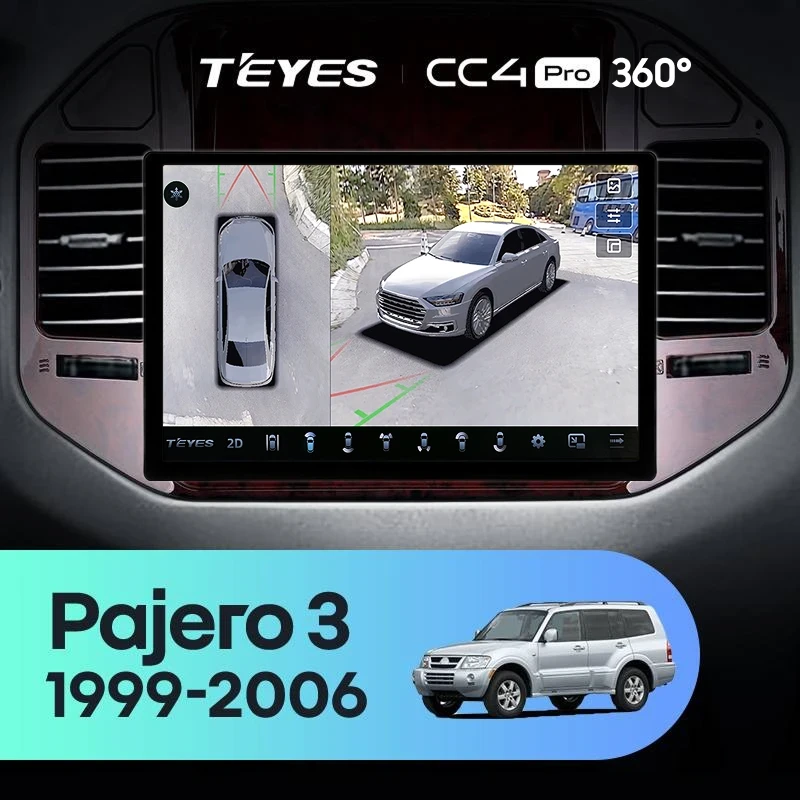 Штатная магнитола Teyes CC4 Pro 360 8/128 Mitsubishi Pajero 3 V70 V60 (1999-2006) (11")