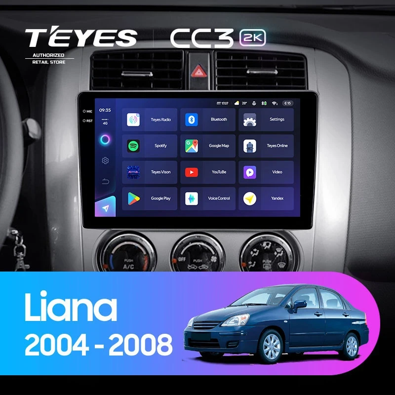 Штатная магнитола Teyes CC3 2K 4/64 Suzuki Liana 1 (2004-2008)
