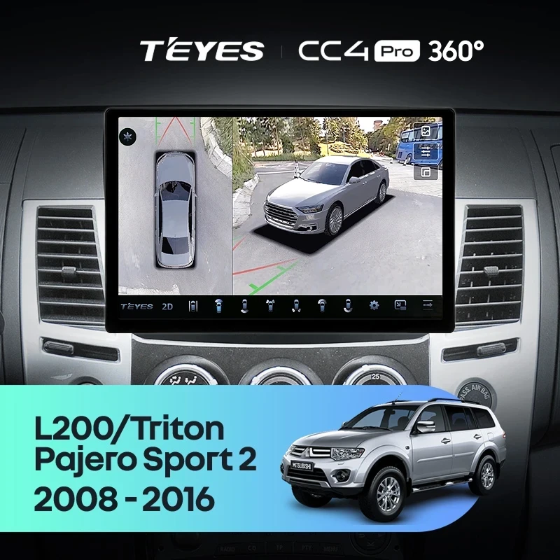 Штатная магнитола Teyes CC4 Pro 360 8/128 Mitsubishi Pajero Sport 2 (2008-2016) (11")