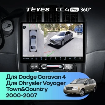 Штатная магнитола Teyes CC4 Pro 360 8/128 Chrysler Town & Country 4 RS (2000-2007) Тип-B (11")
