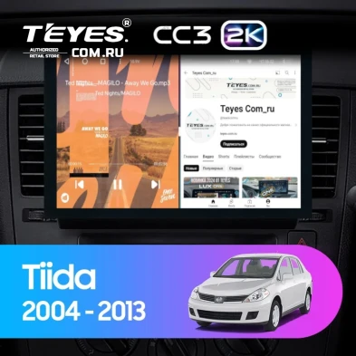 Штатная магнитола Teyes CC3 2K 360 6/128 Nissan Tiida C11 (2004-2013) F2 (13")