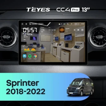 Штатная магнитола Teyes CC4 Pro 8/128 Mercedes-Benz Sprinter (2018-2022) F1 (13")