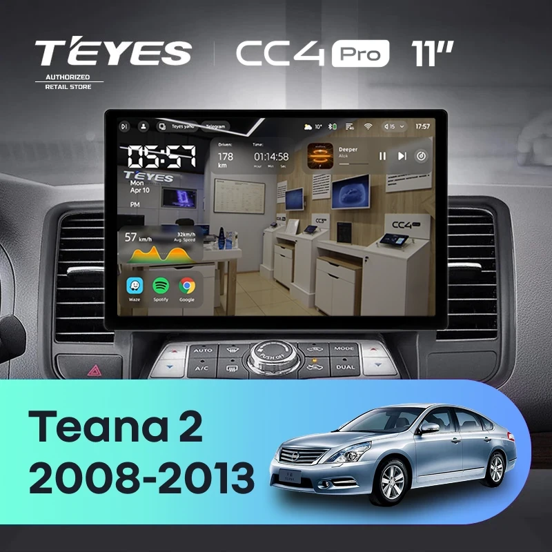 Штатная магнитола Teyes CC4 Pro 12/256 Nissan Teana J32 (2008-2013) Тип-A (11")