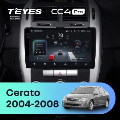 Штатная магнитола Teyes CC4 Pro 8/128 Kia Cerato 1 LD (2004-2008) F1