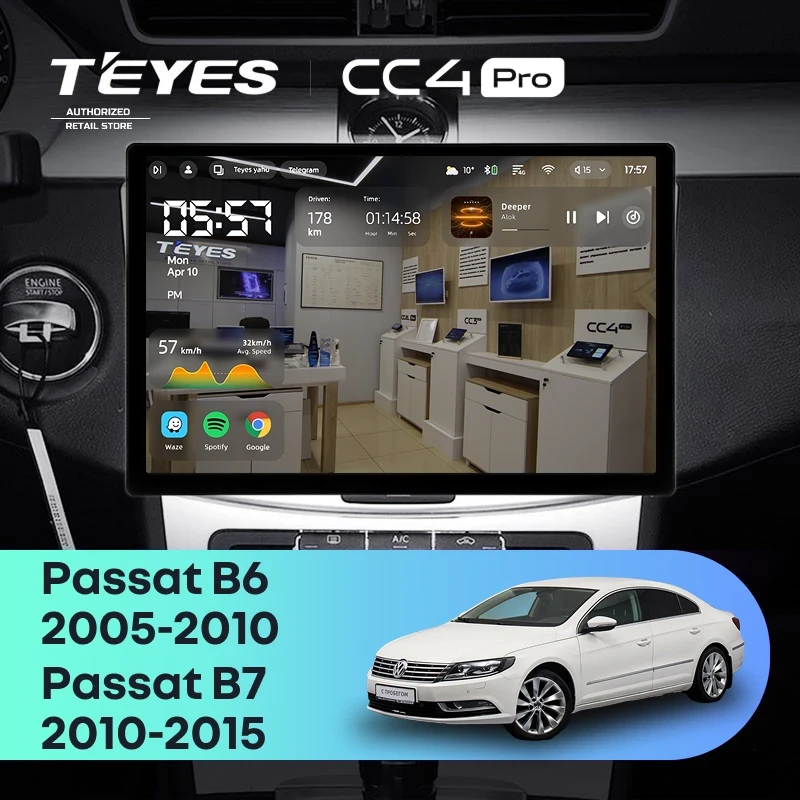 Штатная магнитола Teyes CC4 Pro 12/256 Volkswagen Passat B6 (2005-2010) (13")