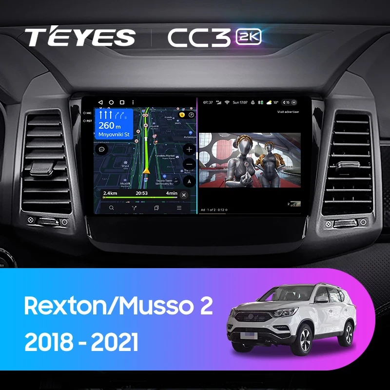 Штатная магнитола Teyes CC3 2K 6/128 SsangYong Rexton Y450 Y400 (2018-2021)