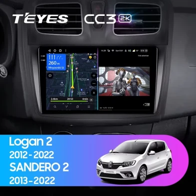 Штатная магнитола Teyes CC3 2K 4/32 Renault Logan 2 (2012-2022) F1