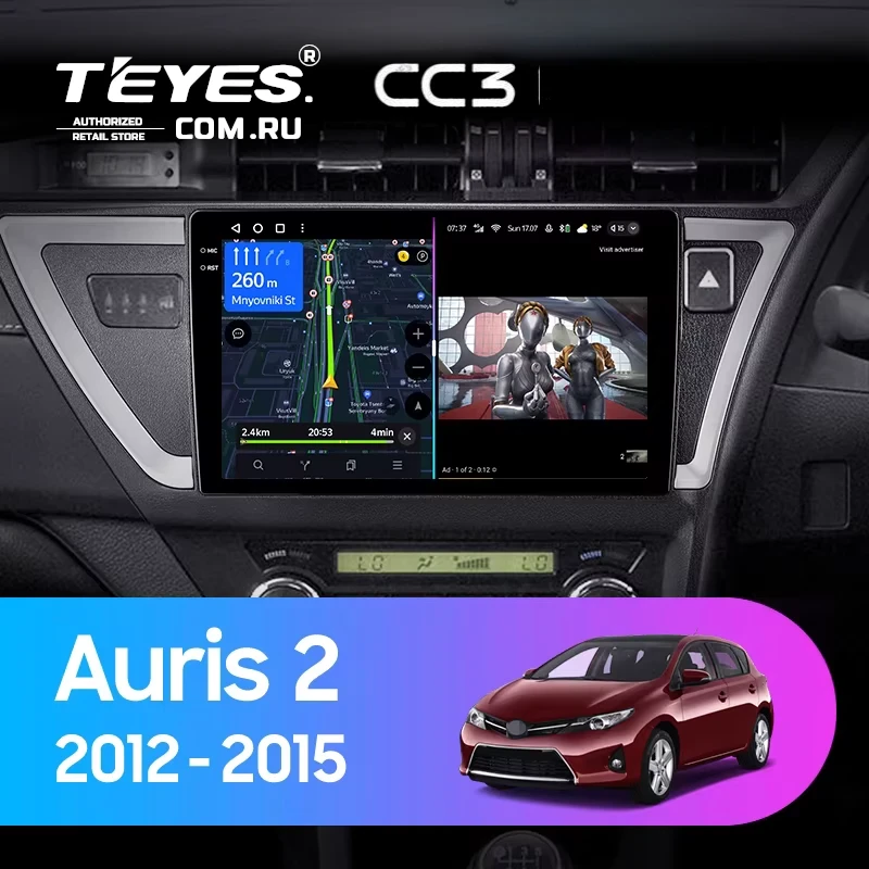 Штатная магнитола Teyes CC3 4/32 Toyota Auris 2 E180 (2012-2015) Правый руль