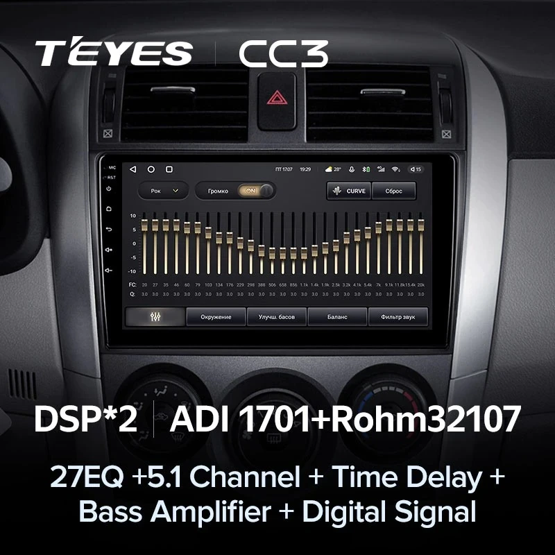 Штатная магнитола Teyes CC3 4/32 Toyota Corolla 10 E140 E150 (2006-2013) Тип-B